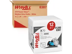 Poetsdoek WypAll X70 PowerClean 42,1x37,5cm 12x76vel wit 8387
