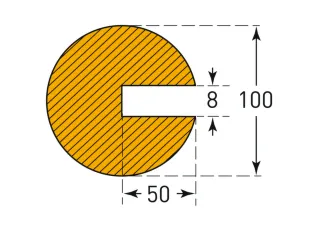 profielbescherming,cirkel,LxØ 1000x100mm,EVAC-schuim,geel/zwart - 3