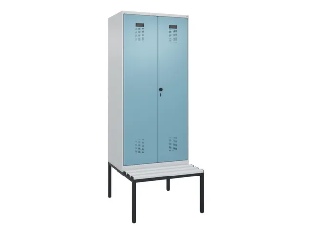 locker met bank,voor scheiding van kleding,HxBxD 2120x800x815mm,2vak
