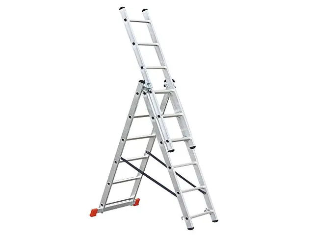 Multifunctionele Telescoopladder,3X8,Sporten,Aluminium