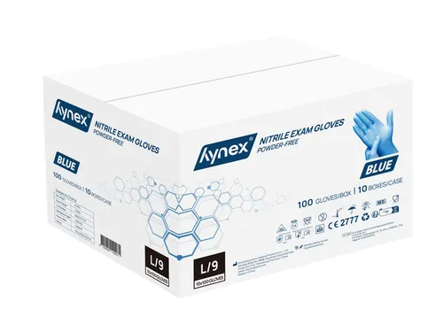 Handschoen Hynex Maat L nitril 100stuks blauw