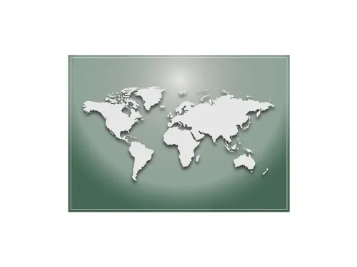 Placemat 45x32cm PVC Wereldkaart Groen 6 Stuks