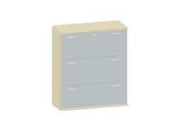 hangmappenkast 1150x1000x430mm 3hangmappenframes esdoorn + Lichtgrijs