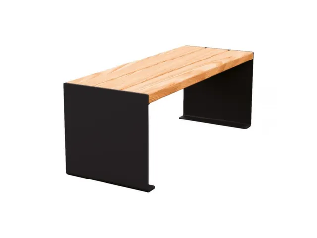 Banc d'extérieur L1200mm 3 lattes chêne clair/RAL9005