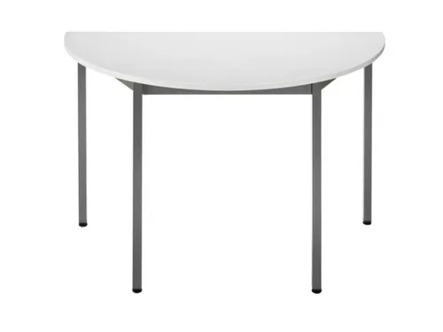 Tafel Halfrond 120x60 Cm Frame Antraciet Blad Lichtgrijs