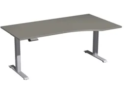 In hoogte verstelbaar bureau in vrije vorm,HxBxD 730-1230x1800x1000mm