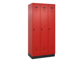 locker,HxBxD 1950x900x500mm,3vak,vak B 300mm,draaigrendel,sokkel - 2