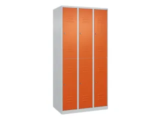 dubbeldekse locker,HxBxD 1850x900x500mm,3x2vak.,vak B 300mm,cil.-slot - 1