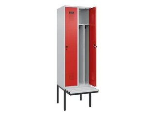 locker met bank,voor scheiding van kleding,HxBxD 2120x600x815mm,2vak - 1