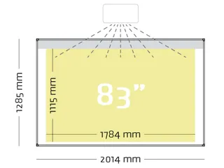 Projectiebord 126x231cm Enkelvlaks 16:9 mat wit finger touch - 2