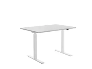 Elektrisch ihv bureau,HxBxD 700-1200x1200x800mm,blad grijs,T-voet wit - 2