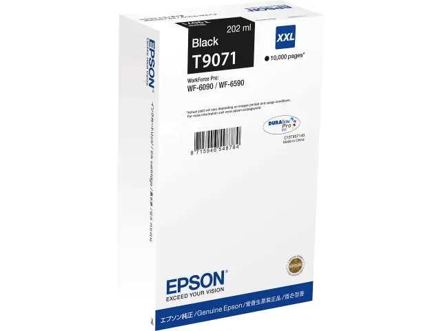 C13T90714N Epson Wf Inkt Zwart Hc 10.000 Pagina's 202Ml
