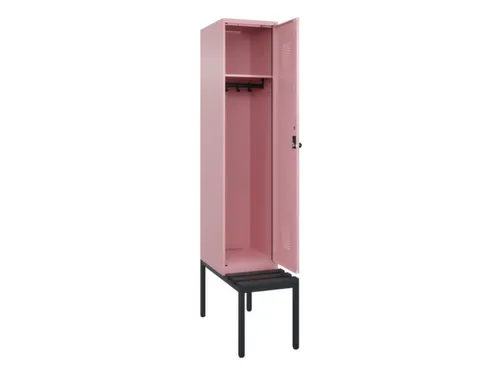 locker met bank,HxBxD 2120x400x815mm,1vak,vak B 400mm,draaigrendel