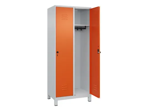 locker,HxBxD 1950x800x500mm,2vak,vak B 400mm,draaigrendel,voeten