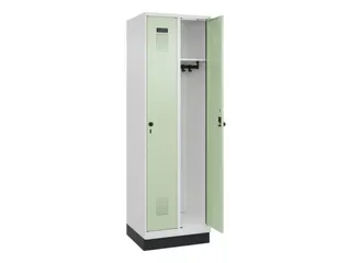 locker,HxBxD 1950x600x500mm,2vak,vak B 300mm,draaigrendel,sokkel - 2