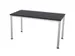 Vergadertafel Hxbxd 74x140x70cm 4-poots Ronde Buis Aluzilver Cc-zwart