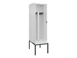 PBM-locker met bank,HxBxD 2120x600x815mm,2vak,vak B 300mm,draaigrendel - 2
