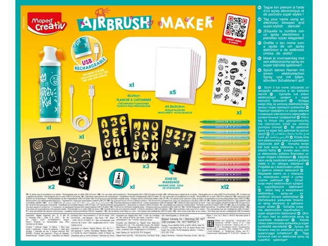 Airbrush Maker Maped Creativ set de 27 pièces
