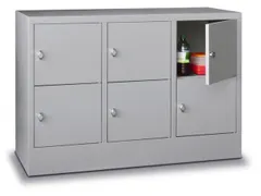 Vakkenkast HxBxD 855x1230x500mm 6 Vakken 400mm Klinksluiting Ral7035