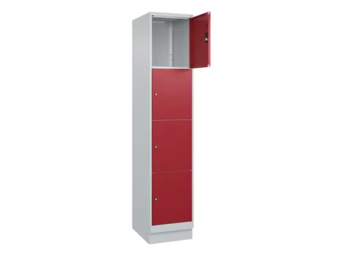 lockerkast,HxBxD 1950x400x500mm,1x4vakken,vak B 400mm,cil.-slot,sokkel