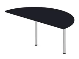 aanbouwtafel,i.h.v.,HxBxD 720-840x1600x800mm,halfrond,CC-zwart