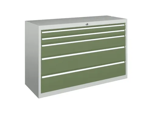 ladekast HxBxD 800x1023x600mm 5laden slot RAL7035 front RAL6011
