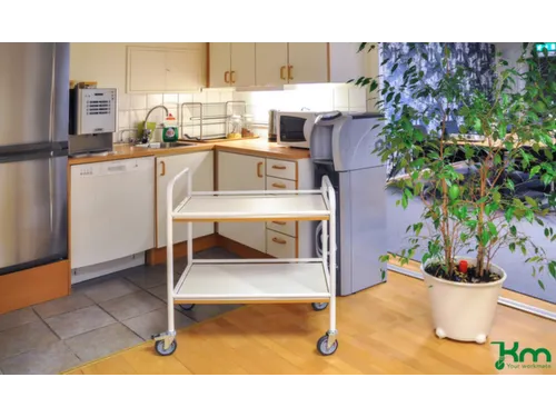 serveerwagen,draagverm. 100kg,2etage(s),laadvl. LxB 765x520mm,blauw