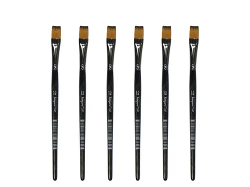 Penseel Kangaro Serie 341 plat Nr. 12 synthetisch doos 6 stuks