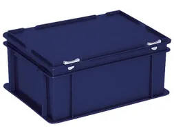 Euronorm Stapelkrat Hxlxb 180X400X300Mm 16L Met Deksel Blauw