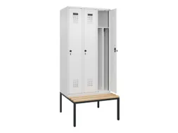 locker met bank,voor scheiding van kleding,HxBxD 2120x900x815mm,3vak