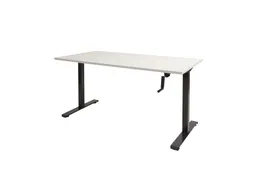 Slinger Bureau Zit-sta Zwart Poot 160x80cm Blad Krijtwit