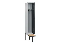 locker met bank,voor scheiding van kleding,HxBxD 2120x300x815mm,1vak