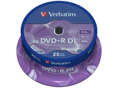 DVD+R Double Layer matzilver 8.5Gb 25 Stuks