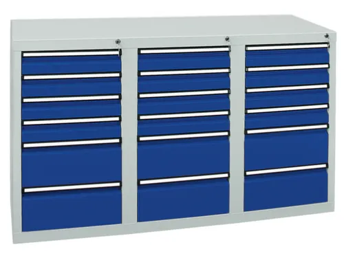 ladekast,HxBxD 900x1500x500mm,18lade(n),centr. vergrendeling