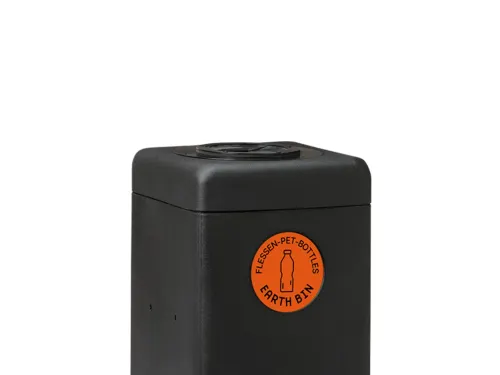 Afvalbak met rozet 60 liter EarthBin zwart oranje