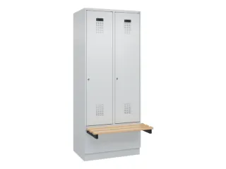locker met bank,HxBxD 1950x800x815mm,2vak,vak B 400mm,cilinderslot - 2