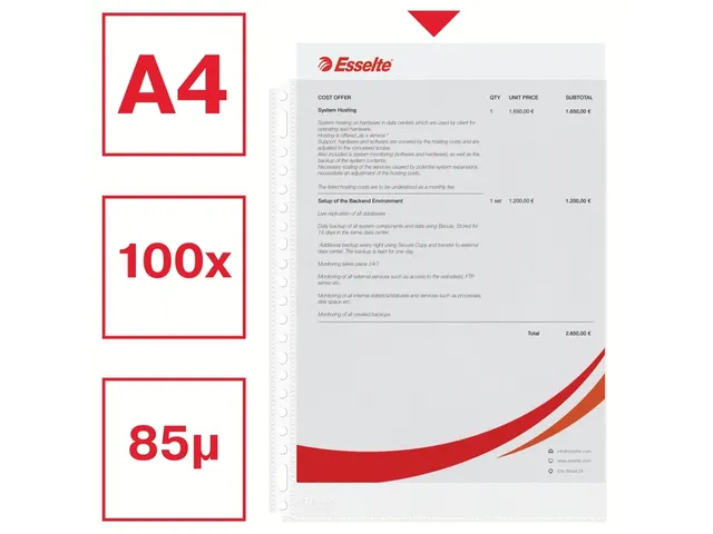 Showtas Esselte A4 23-Gaats Pp 0.08Mm Gestructureerd