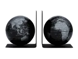 Boekensteun TROIKA met magnetische Wereldbol 13cm 2 stuks Zwart