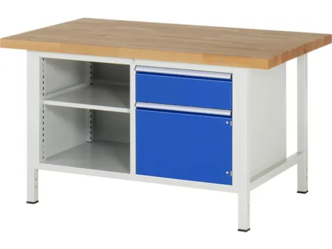 werkbank,HxBxD 840-1040x1500x900mm,beukblad,draagverm. 1250kg,4voeten