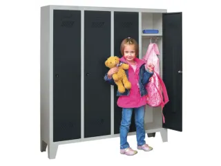 lockerkast v. kinderen,HxBxD 1300x1030x300mm,RAL7035,front RAL7016 - 2