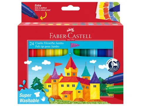 Viltstift Faber-Castell Jumbo 24 stuks super wasbaar karton etui