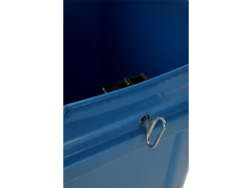 Container Met Papiergleuf En Slot Blauw