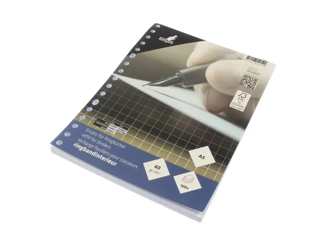 Ringbandinterieur Kangaro A5 ruit 10mm 17-gaats 60 grams 100 blad