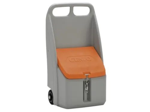 strooigoedbak,70l,HxBxD 1070x590x390mm,PE,grijs,deksel oranje,2wielen
