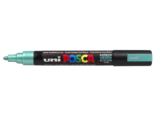 Verfstift Posca PC5M Medium Punt 1,8-2,5mm metallic groen