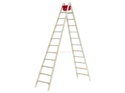 trapladder,beide zijden,2x12,treden,balk L 3,48m,hout