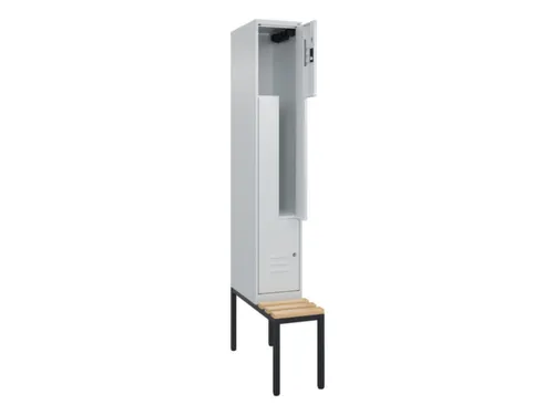 Z-garderobekast,HxBxD 2120x300x815mm,2vak,vak B 300mm,cil.-slot