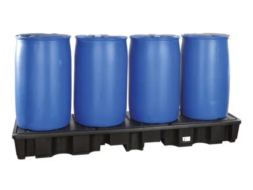 PE-opvangbak,v. 4x200l vat,opvangvol. 220l,HxBxD 270x2445x660mm