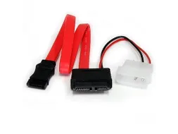 30cm Slimline SATA naar SATA Adapter met LP4 Voedingskabel