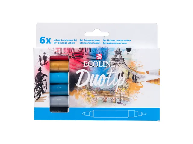 Duotip Talens Ecoline set à 6 stuks stadslandschap